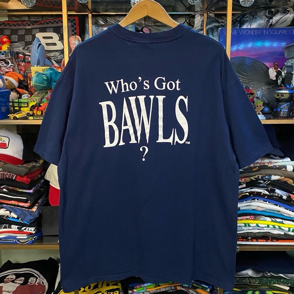 Vintage SOBO BAWLS Guarana Energy Drink Promo T-Shirt Navy Hanes XL Y2K